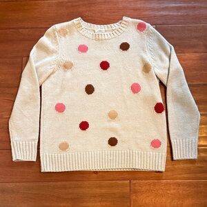 St. John's Bay Size M Polka Dot Sweater - Cream with Multicolor Dots